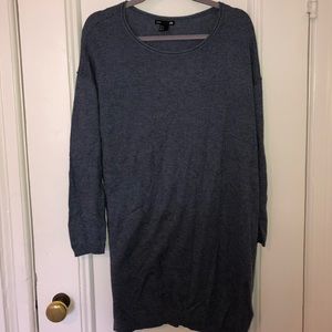 Blue sweater dress